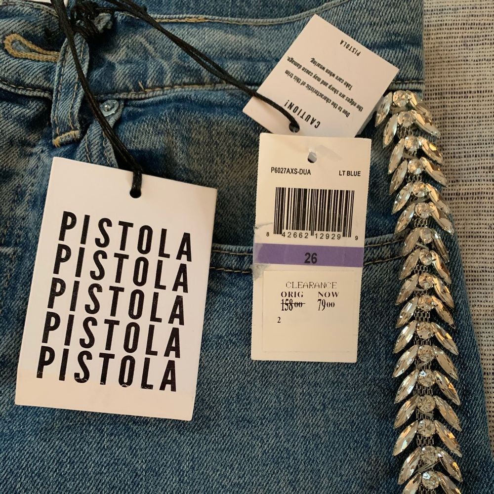 Pistola blue jeans with crystals.